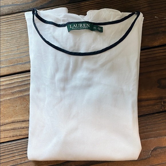 Ralph Lauren White Ribbed Top - Picture 1 of 3